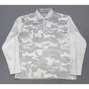 Pins & Aces Pullover Mens 3XL Gray Camo 1/4 Zip Long Sleeve Golf Top Performance